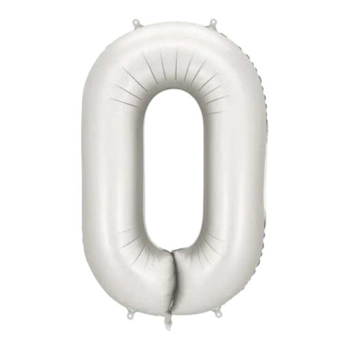 Picture of FOIL BALLOON NUMBER 0 SILVER 34 INCH